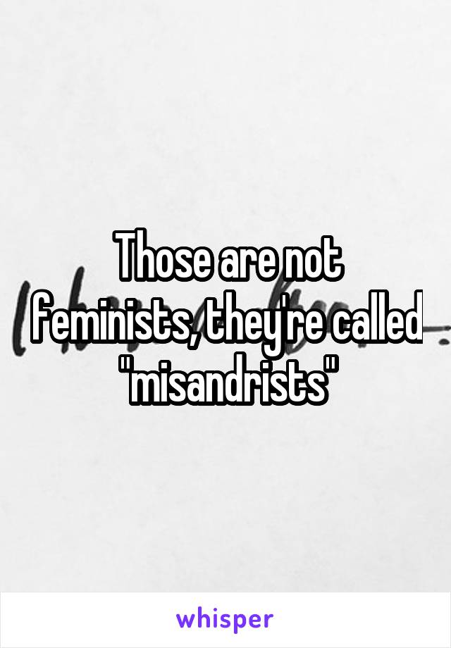 Those are not feminists, they're called "misandrists"