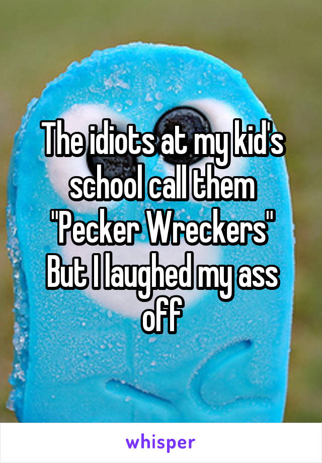 The idiots at my kid's school call them
"Pecker Wreckers"
But I laughed my ass off