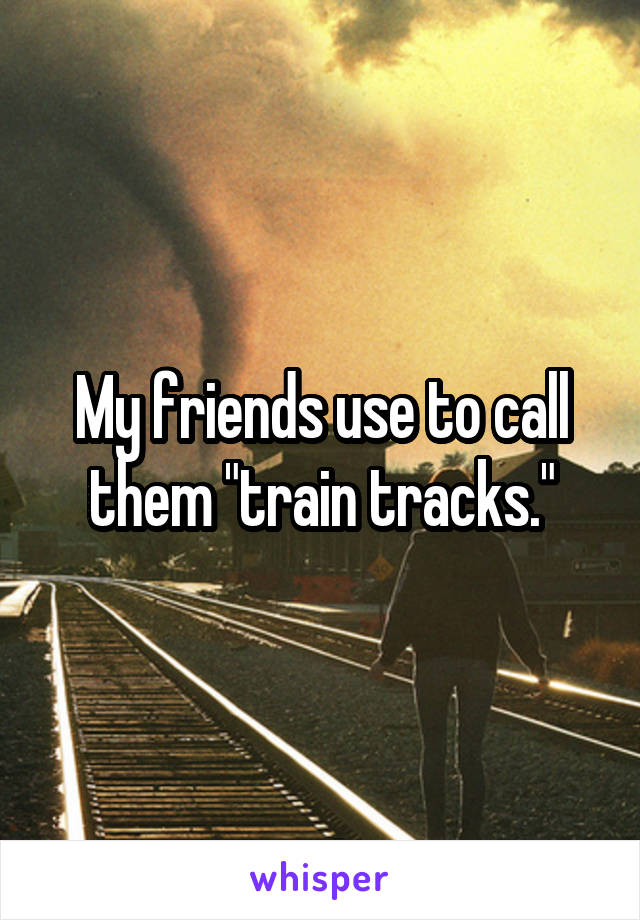 My friends use to call them "train tracks."