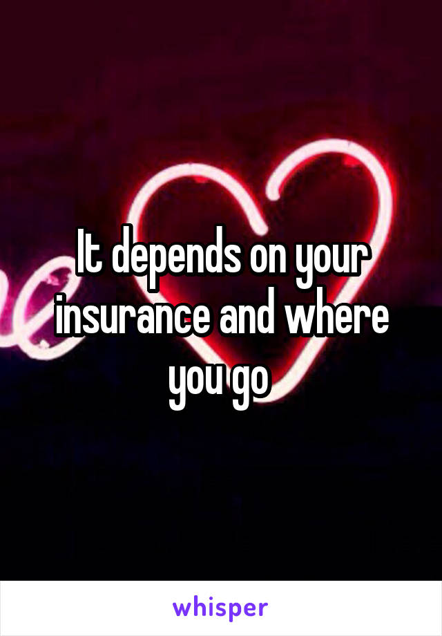 It depends on your insurance and where you go 