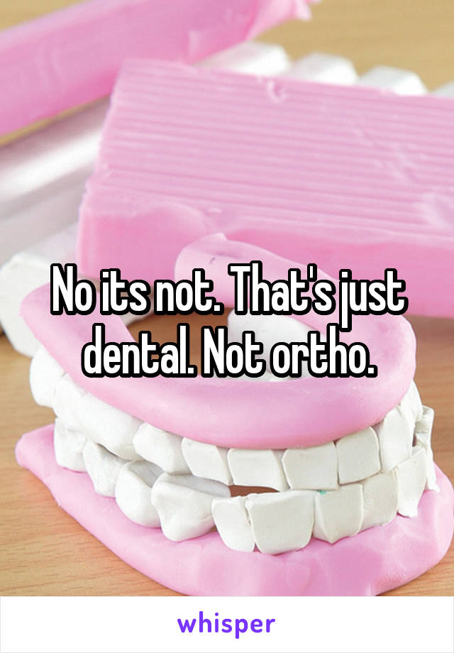 No its not. That's just dental. Not ortho.