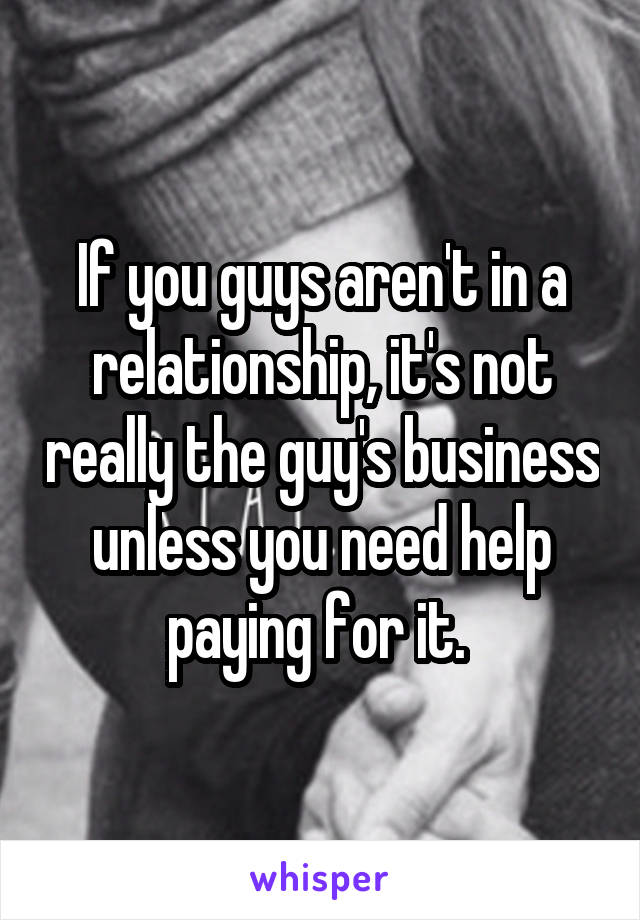 If you guys aren't in a relationship, it's not really the guy's business unless you need help paying for it. 