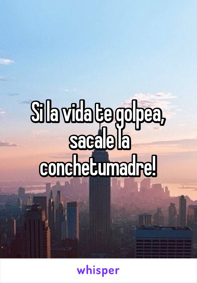 Si la vida te golpea,  sacale la conchetumadre! 