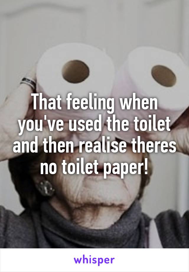 That feeling when you've used the toilet and then realise theres no toilet paper!