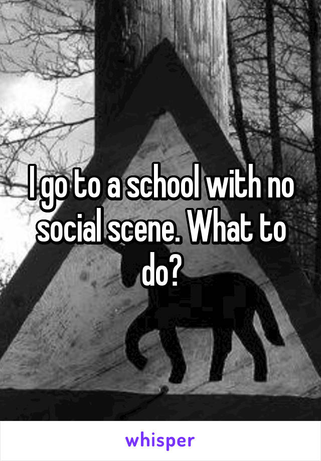 I go to a school with no social scene. What to do?