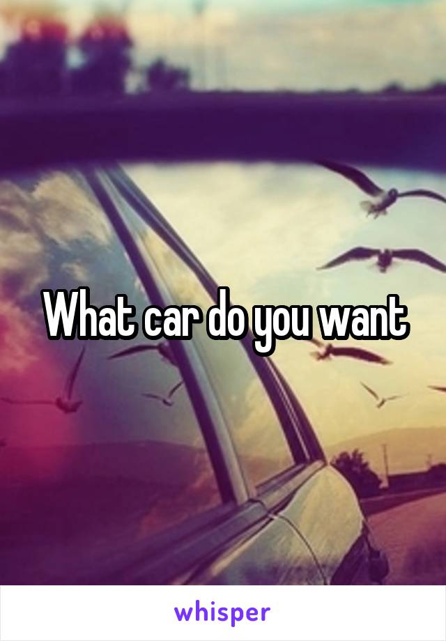 What car do you want