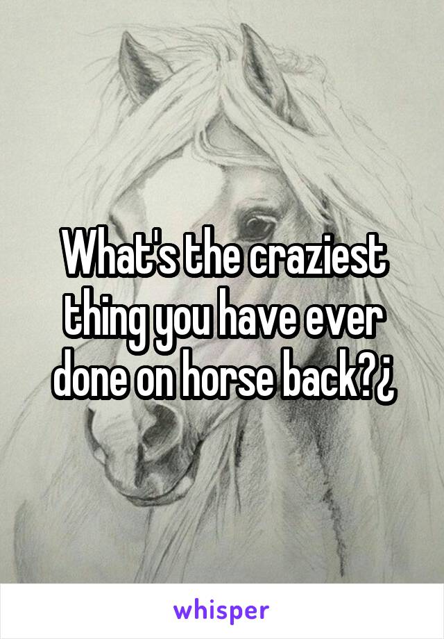 What's the craziest thing you have ever done on horse back?¿