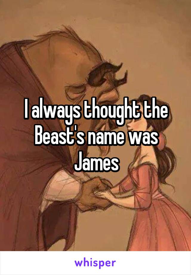 I always thought the Beast's name was James