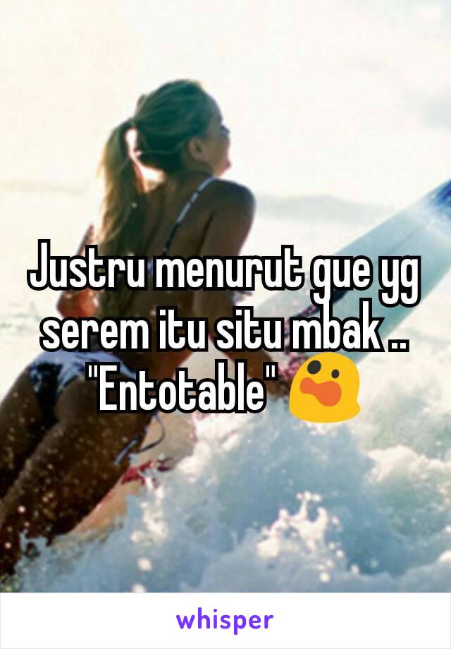 Justru menurut gue yg serem itu situ mbak ..
"Entotable" 😲