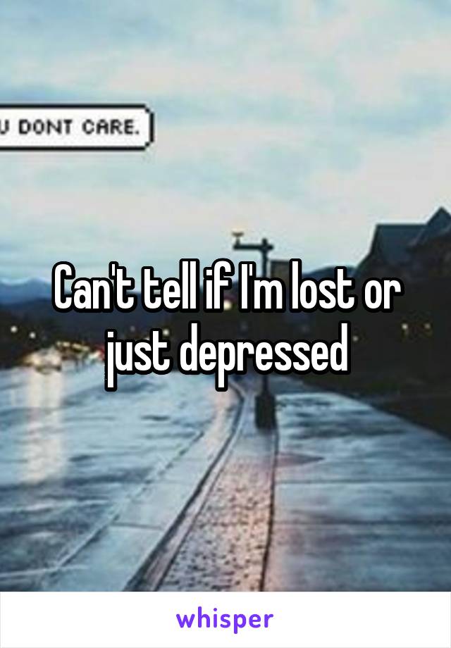 Can't tell if I'm lost or just depressed