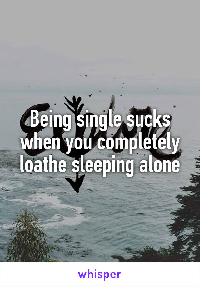 Being single sucks when you completely loathe sleeping alone