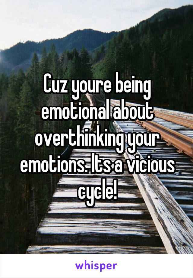 Cuz youre being emotional about overthinking your emotions. Its a vicious cycle!