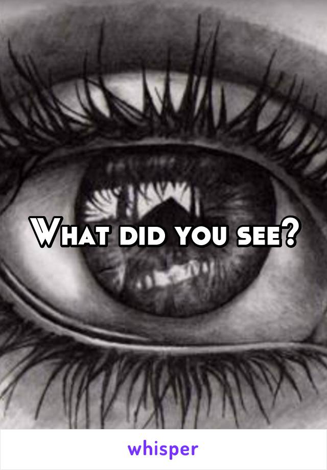 What did you see?