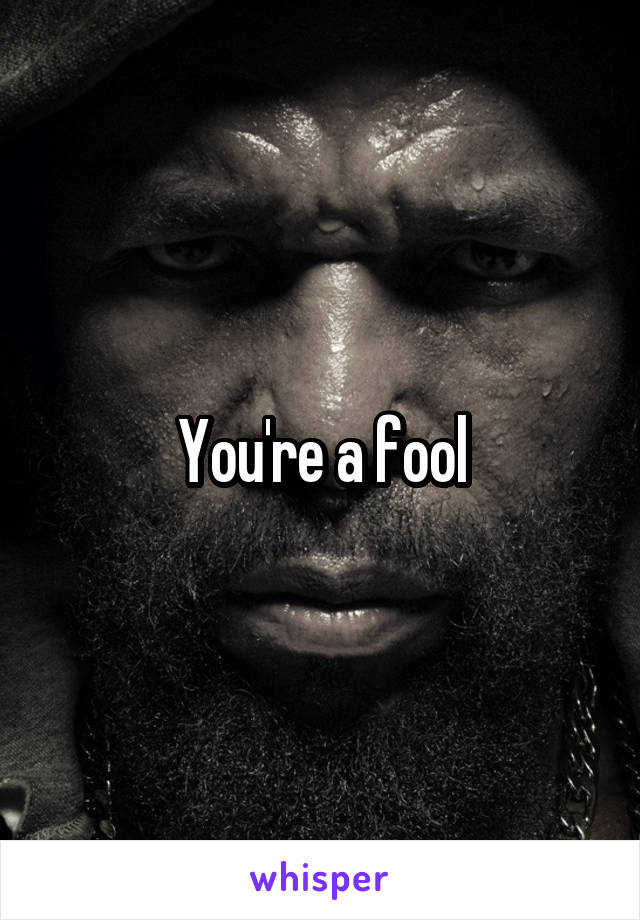 You're a fool