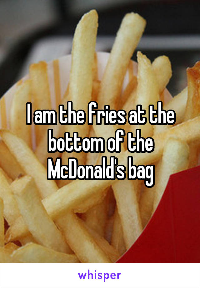 I am the fries at the bottom of the McDonald's bag