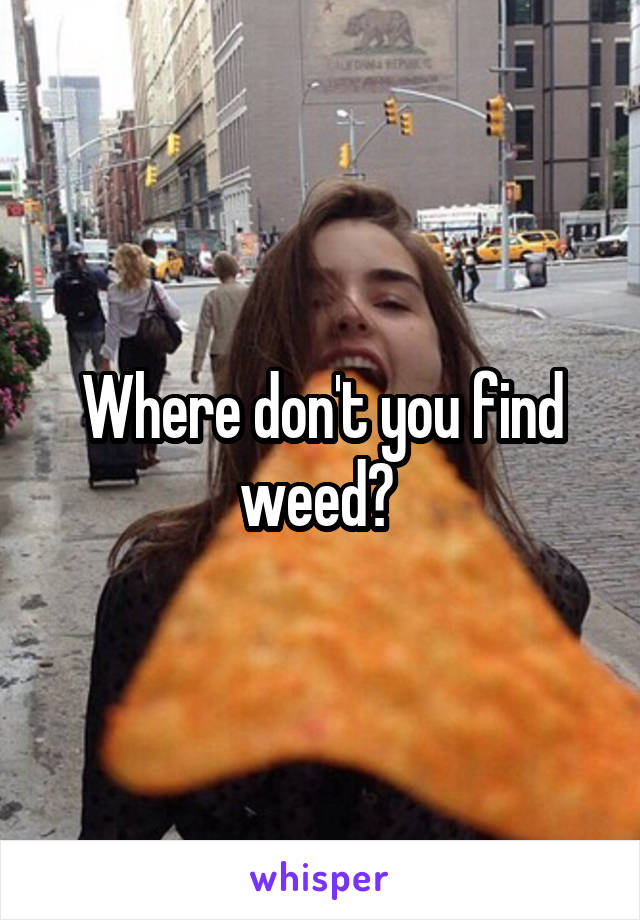 Where don't you find weed? 