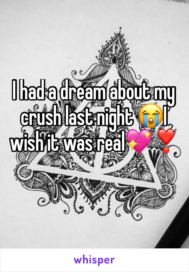 I had a dream about my crush last night 😭I wish it was real💖❣️