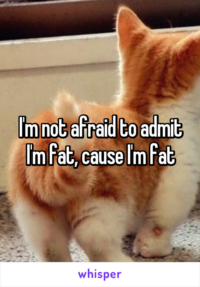 I'm not afraid to admit I'm fat, cause I'm fat