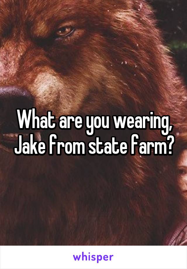 What are you wearing, Jake from state farm?