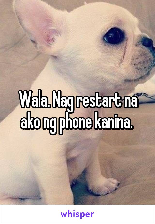 Wala. Nag restart na ako ng phone kanina. 