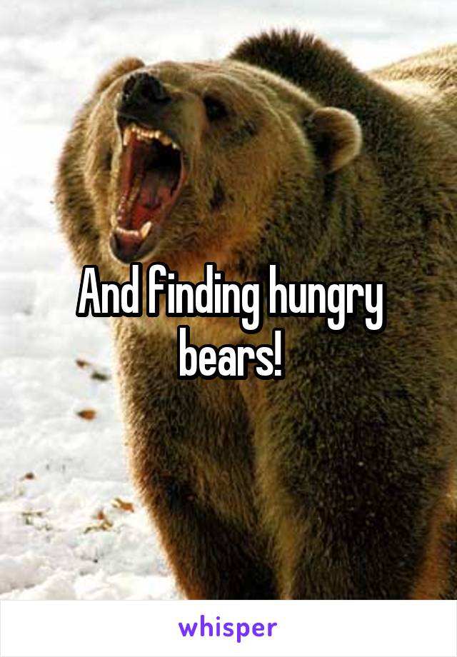 And finding hungry bears!