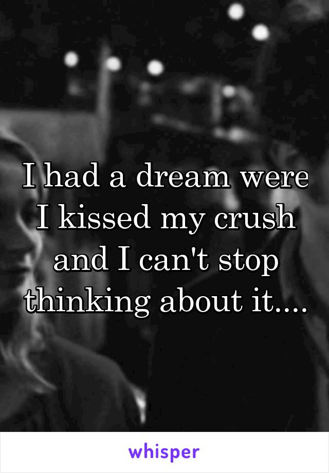 I had a dream were I kissed my crush and I can't stop thinking about it....