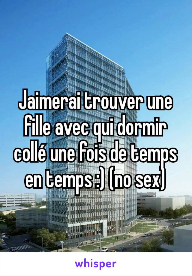 Jaimerai trouver une fille avec qui dormir collé une fois de temps en temps :) (no sex)