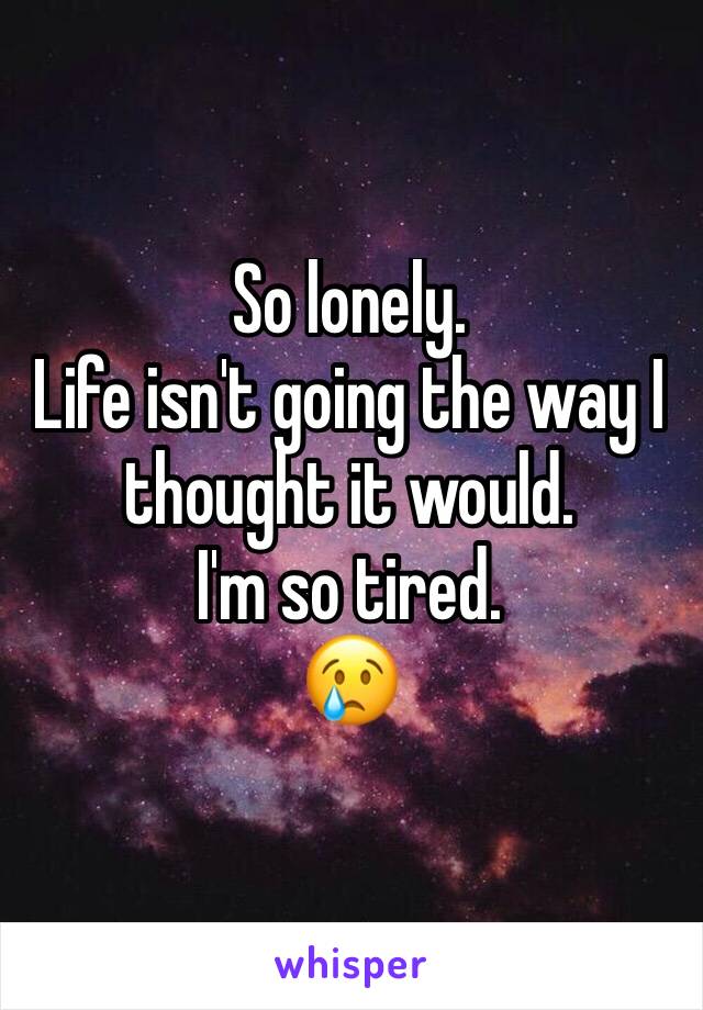 So lonely.
Life isn't going the way I thought it would.
I'm so tired.
😢