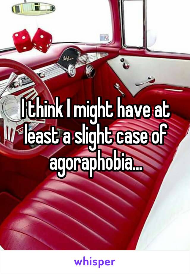 I think I might have at least a slight case of agoraphobia...