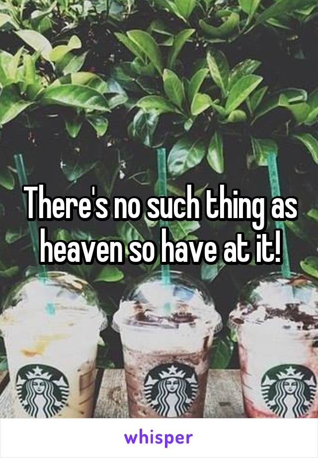 There's no such thing as heaven so have at it!