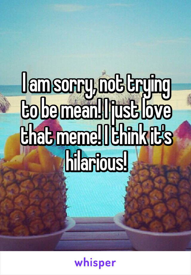 I am sorry, not trying to be mean! I just love that meme! I think it's hilarious!
