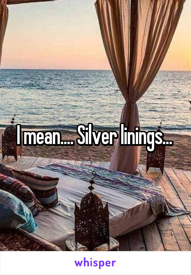 I mean.... Silver linings... 