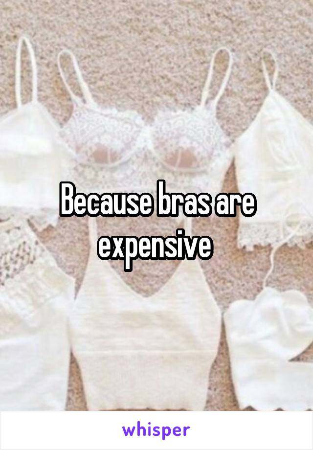 Because bras are expensive 