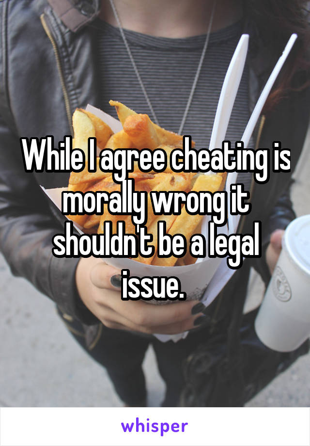 While I agree cheating is morally wrong it shouldn't be a legal issue. 