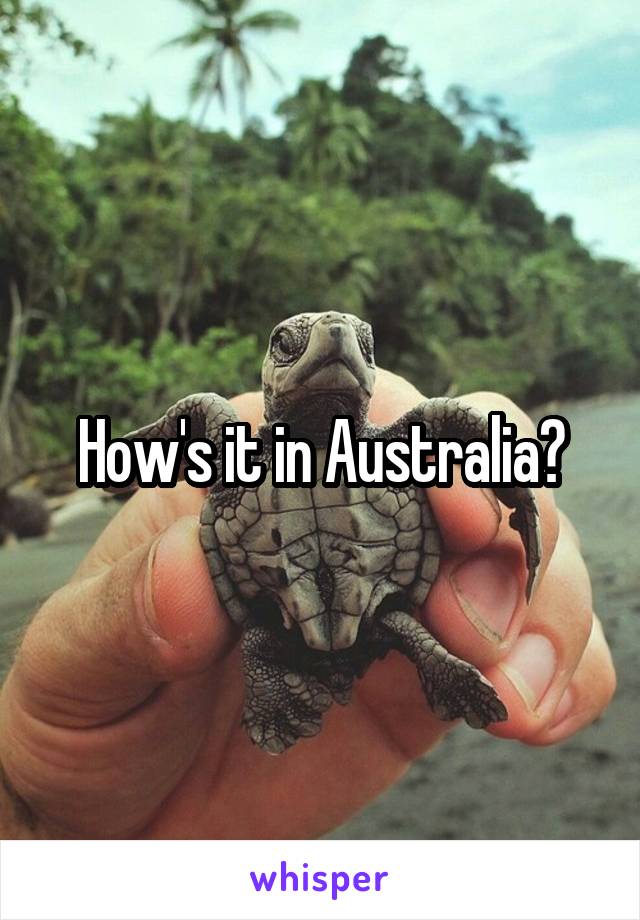 How's it in Australia?