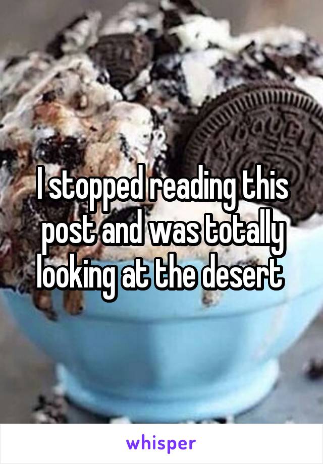 I stopped reading this post and was totally looking at the desert 