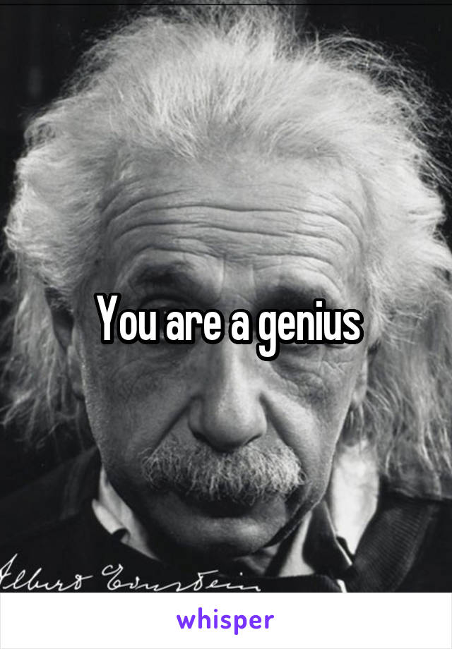 You are a genius