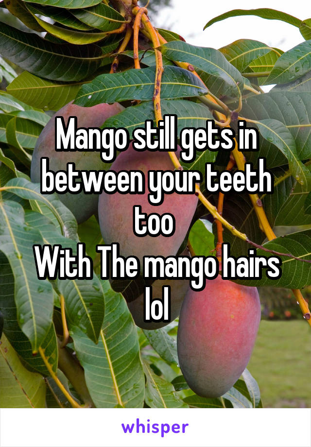 Mango still gets in between your teeth too 
With The mango hairs lol