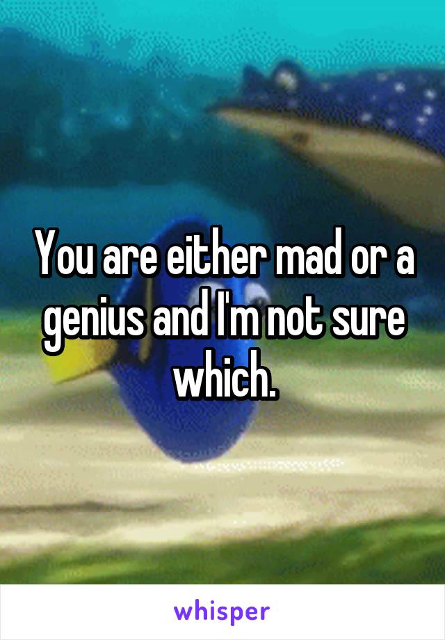 You are either mad or a genius and I'm not sure which.