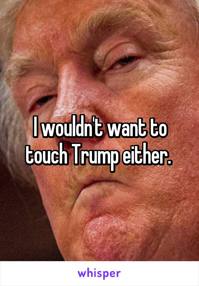 I wouldn't want to touch Trump either. 