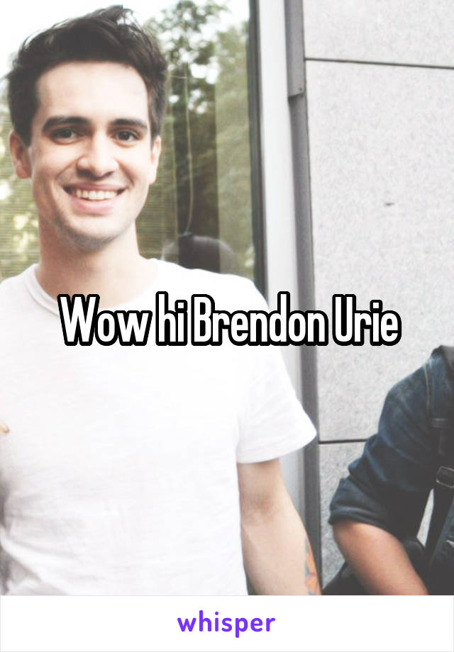 Wow hi Brendon Urie