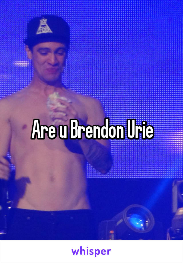 Are u Brendon Urie