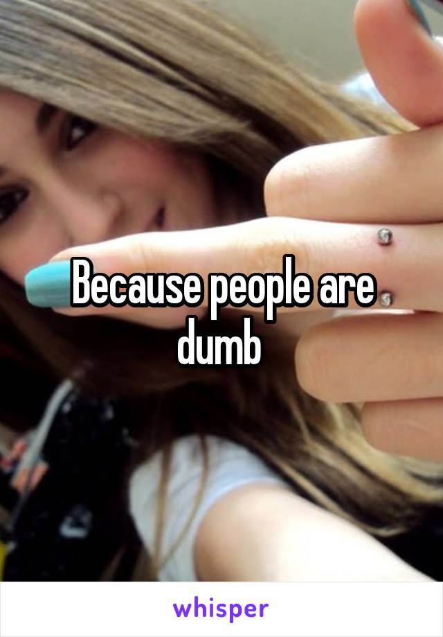 Because people are dumb 