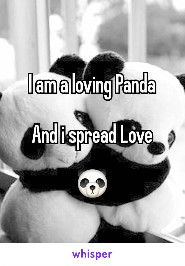 I am a loving Panda

And i spread Love

🐼