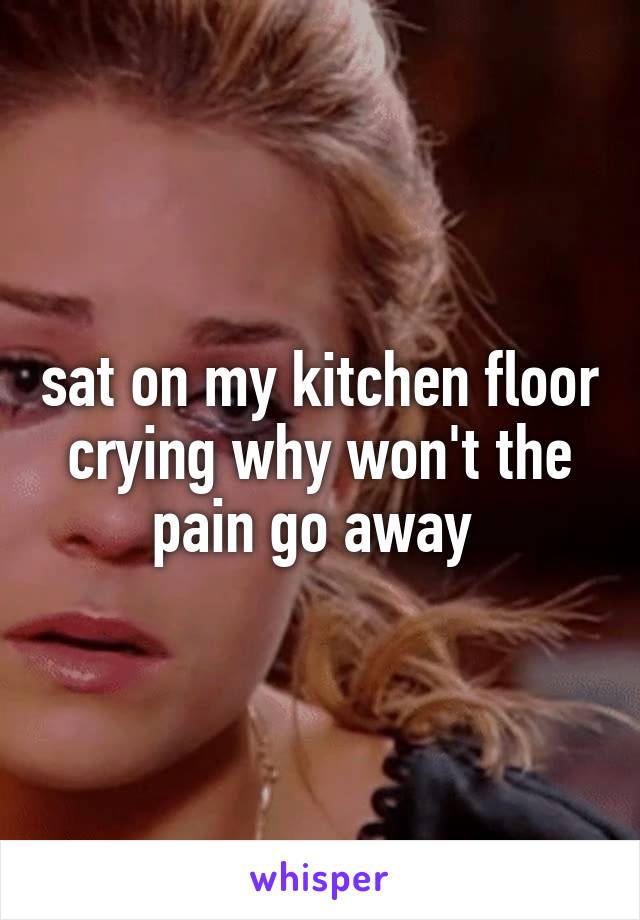 sat on my kitchen floor crying why won't the pain go away 