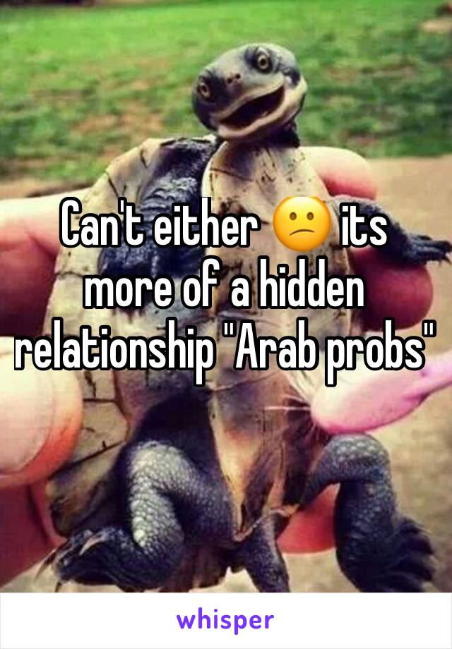 Can't either 😕 its more of a hidden relationship "Arab probs"