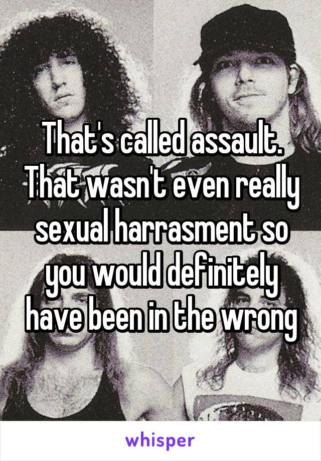 That's called assault. That wasn't even really sexual harrasment so you would definitely have been in the wrong