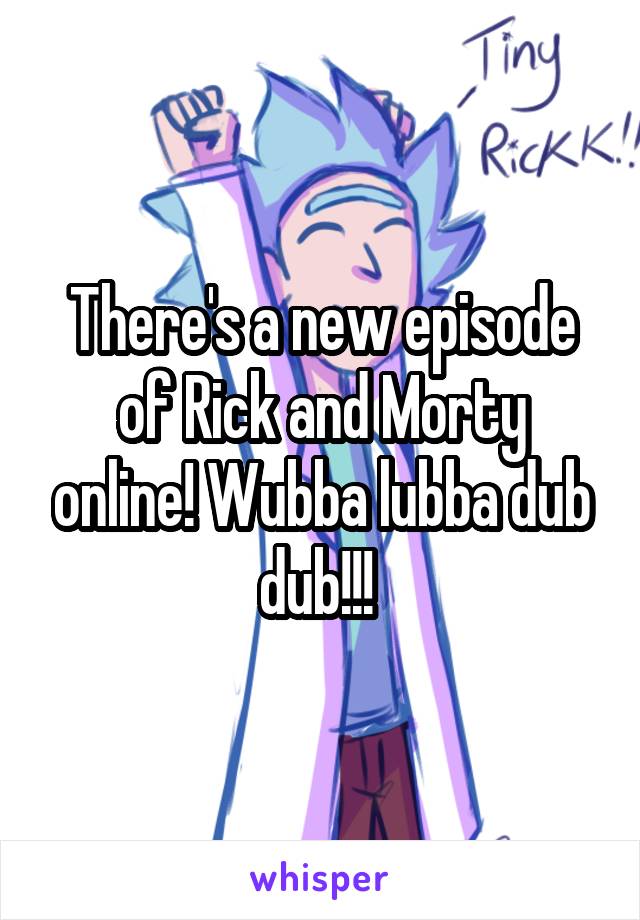 There's a new episode of Rick and Morty online! Wubba lubba dub dub!!! 