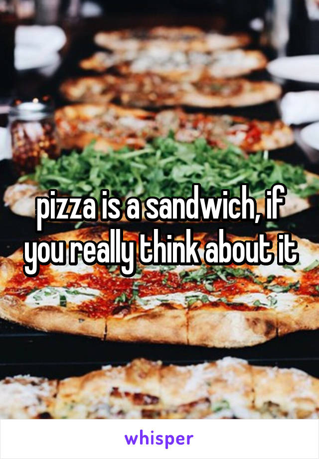 pizza is a sandwich, if you really think about it