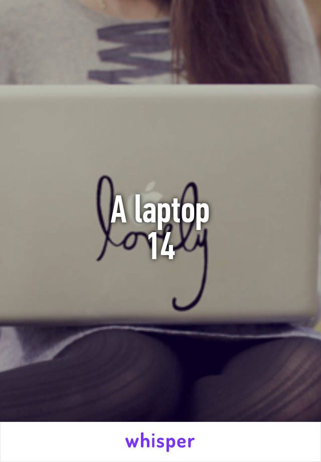 A laptop
14